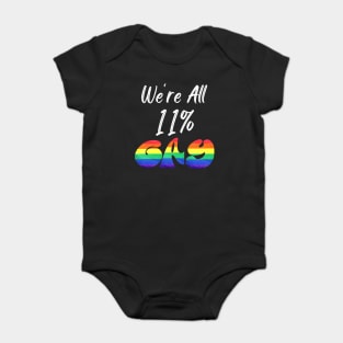 We're All 11% Gay in White Text Baby Bodysuit